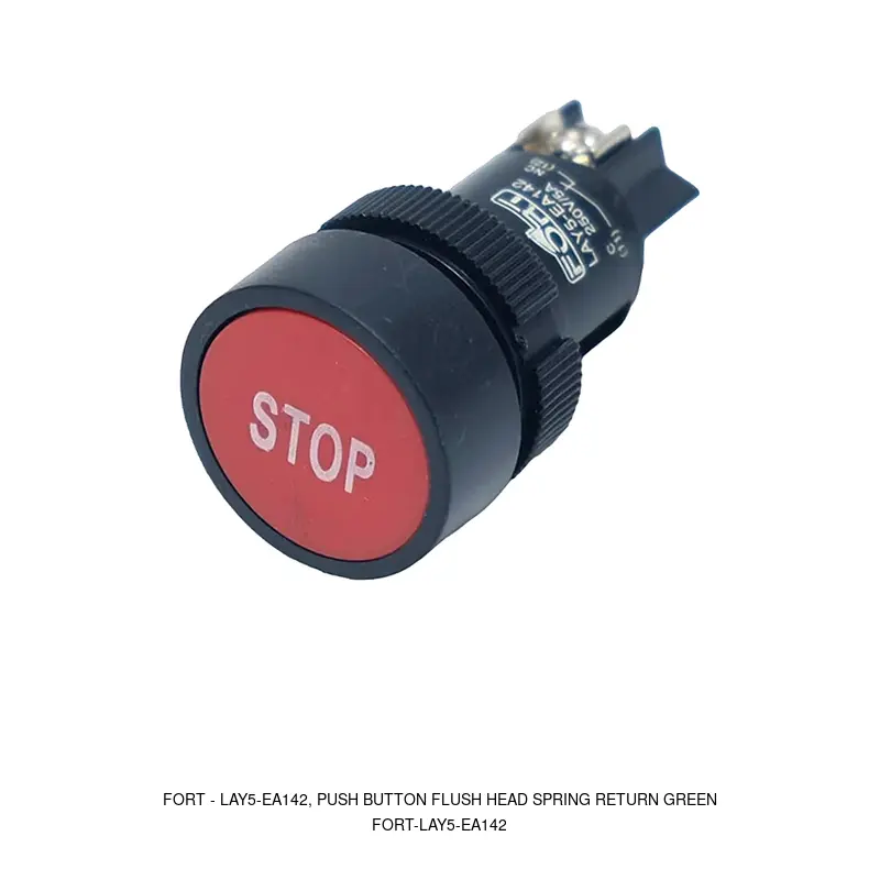Fort LAY5-EA142, Push Button Flush Head Spring Return Green
