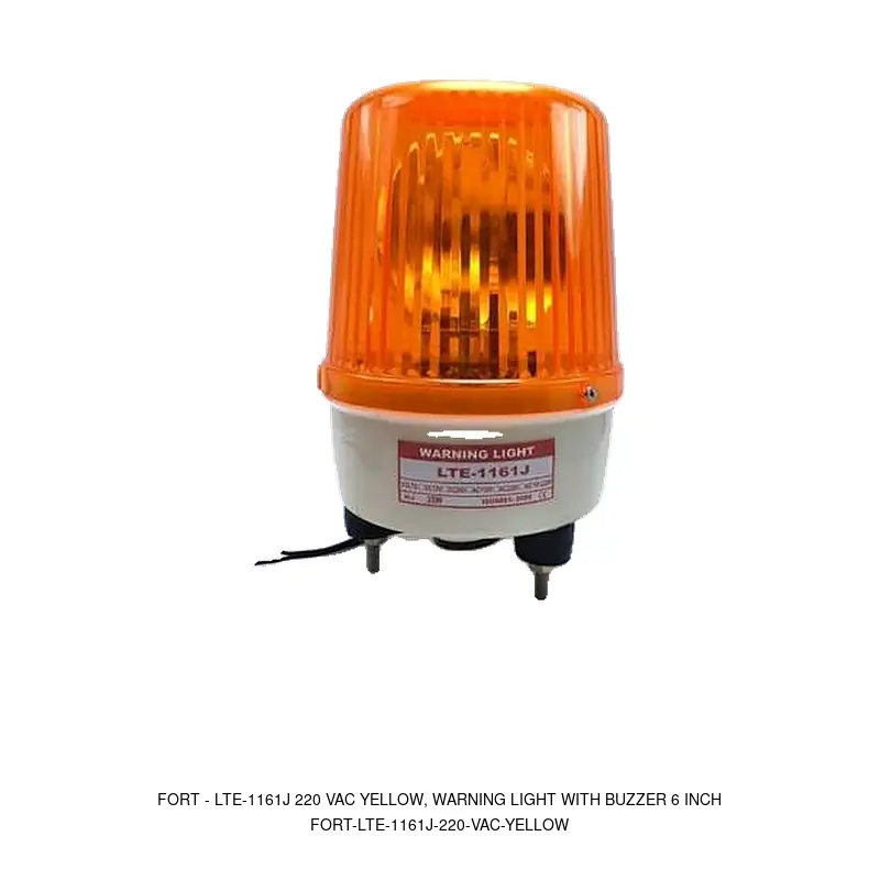 Fort LTE-1161J 220 VAC YELLOW, WARNING LIGHT WITH BUZZER 6 INCH