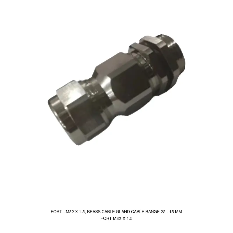 Fort M32 X 1.5, BRASS CABLE GLAND CABLE RANGE 22 - 15 MM