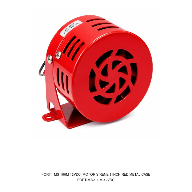 Fort MS-190M 12VDC, MOTOR SIRENE 3 INCH RED METAL CASE