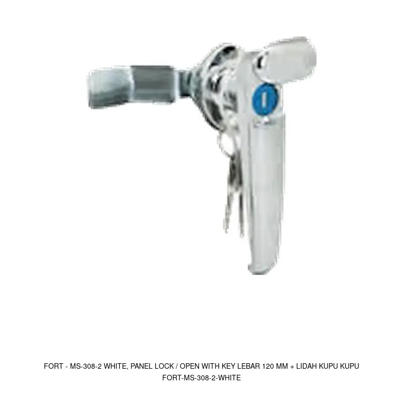 Fort MS-308-2 WHITE, PANEL LOCK / OPEN WITH KEY LEBAR 120 MM + Lidah Kupu Kupu