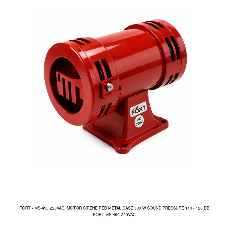 Fort MS-490 220VAC, MOTOR SIRENE RED METAL CASE 300 W SOUND PRESSURE 110 - 120 DB
