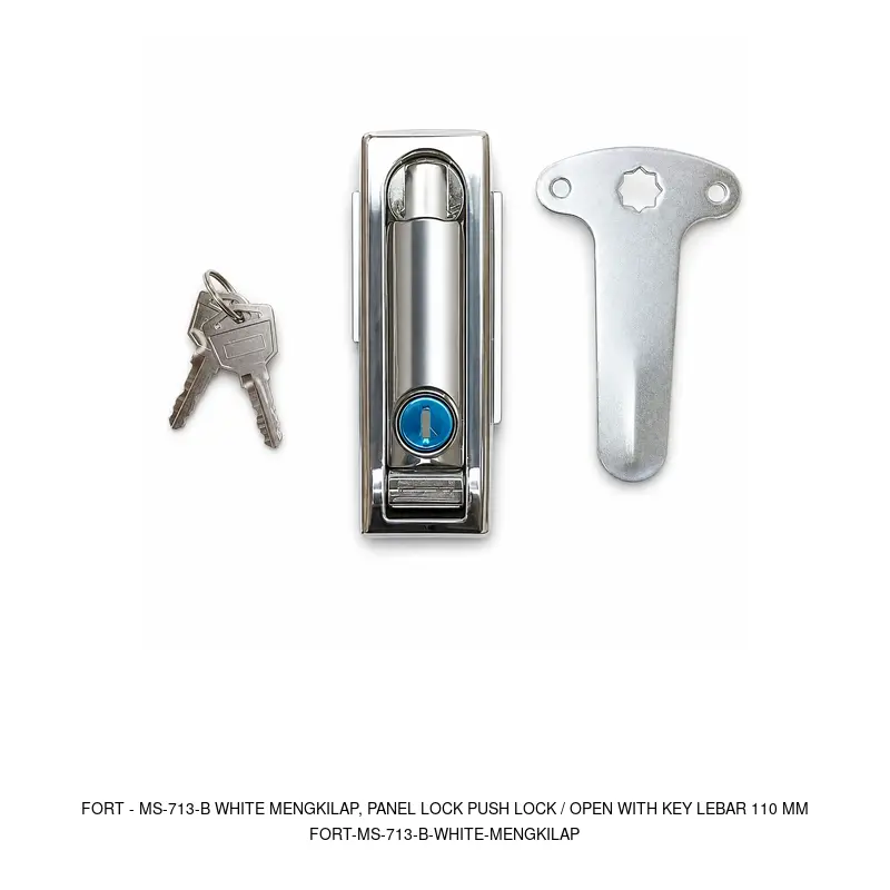 Fort MS-713-B WHITE MENGKILAP, PANEL LOCK PUSH LOCK / OPEN WITH KEY LEBAR 110 MM