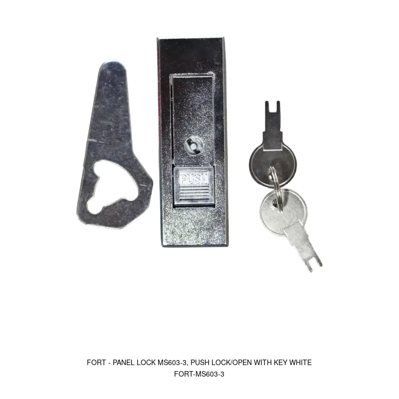 Fort Panel Lock MS603-3, Push Lock/Open with key White