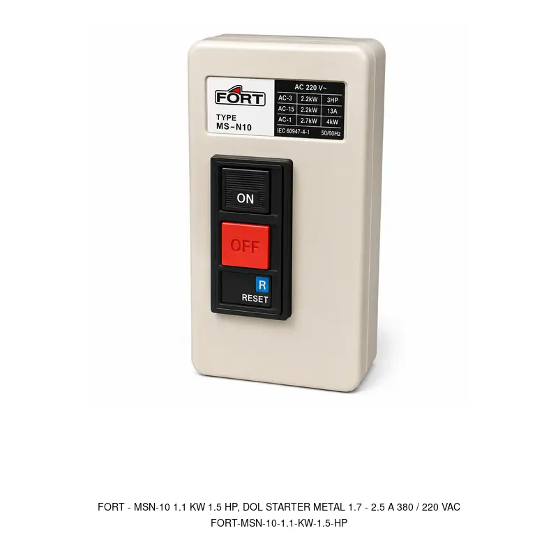 Fort MSN-10 1.1 KW 1.5 HP, DOL STARTER METAL 1.7 - 2.5 A 380 / 220 VAC