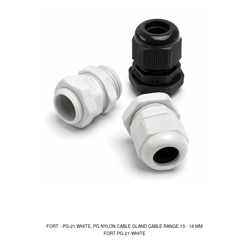 Fort PG-21 WHITE, PG NYLON CABLE GLAND CABLE RANGE 13 - 18 MM
