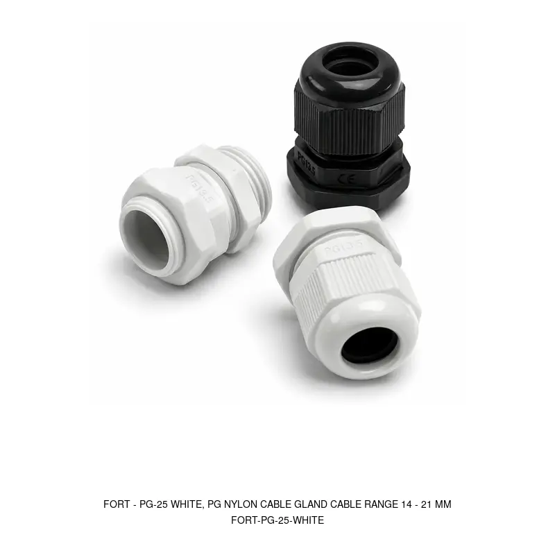 Fort PG-25 WHITE, PG NYLON CABLE GLAND CABLE RANGE 14 - 21 MM