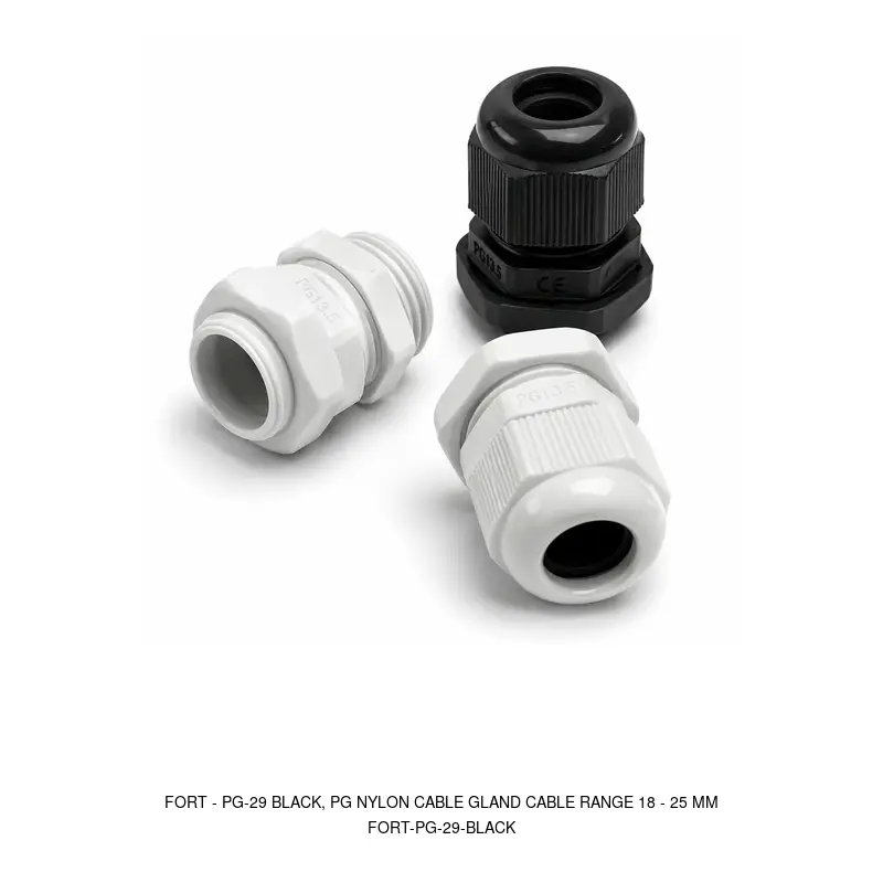 Fort PG-29 BLACK, PG NYLON CABLE GLAND CABLE RANGE 18 - 25 MM