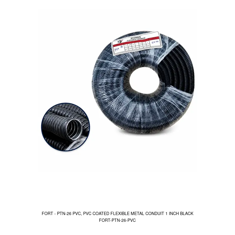 Fort PTN-26 PVC, PVC COATED FLEXIBLE METAL CONDUIT 1 INCH BLACK