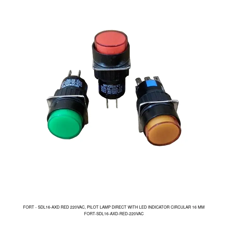 Fort SDL16-AXD RED 220VAC, PILOT LAMP DIRECT WITH LED INDICATOR CIRCULAR 16 MM
