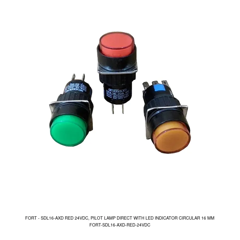 Fort SDL16-AXD RED 24VDC, PILOT LAMP DIRECT WITH LED INDICATOR CIRCULAR 16 MM