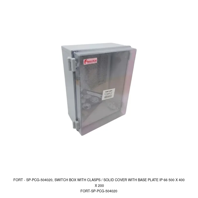 Fort SP-PCG-504020, SWITCH BOX WITH CLASPS / SOLID COVER WITH BASE PLATE IP 66 500 X 400 X 200