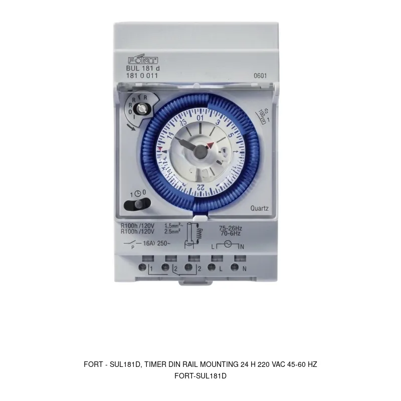 Fort SUL181D, Timer Din Rail Mounting 24 H 220 VAC 45-60 HZ