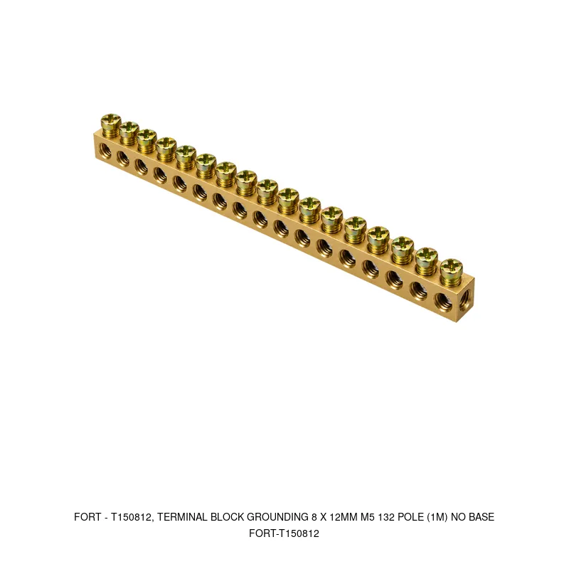 Fort T150812, TERMINAL BLOCK GROUNDING 8 x 12MM M5 132 POLE (1M) NO BASE