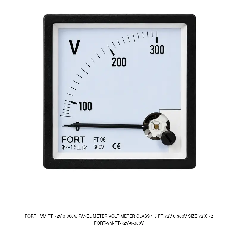 Fort VM FT-72V 0-300V, PANEL METER VOLT METER CLASS 1.5 FT-72V 0-300V SIZE 72 X 72