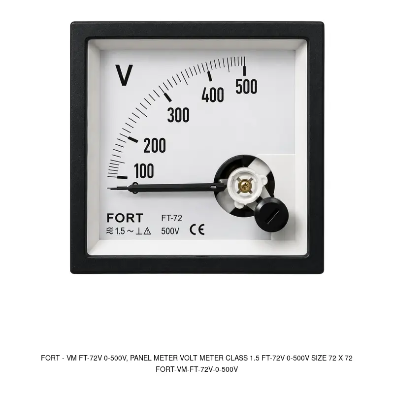 Fort VM FT-72V 0-500V, PANEL METER VOLT METER CLASS 1.5 FT-72V 0-500V SIZE 72 X 72