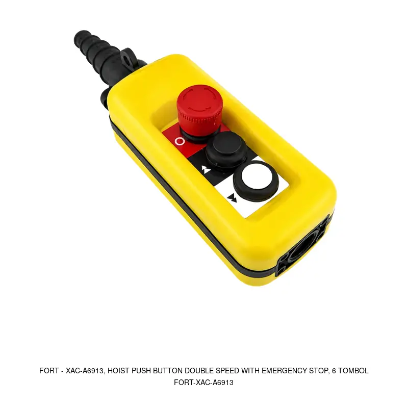 Fort XAC-A6913, Hoist Push Button Double speed with emergency stop, 6 tombol