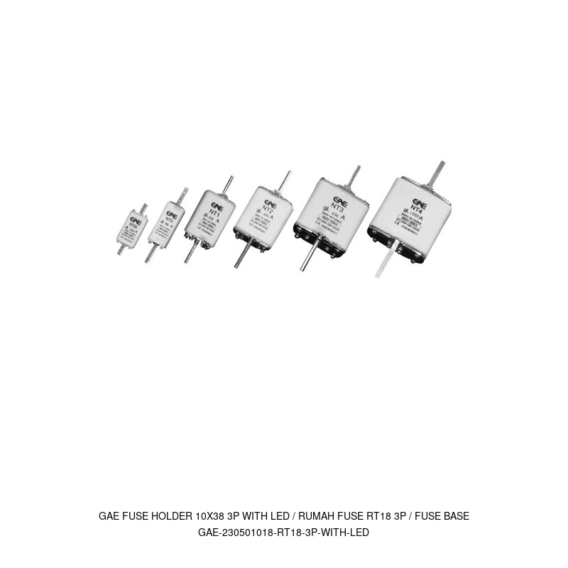 GAE GAE FUSE HOLDER 10X38 3P WITH LED / RUMAH FUSE RT18 3P / FUSE BASE