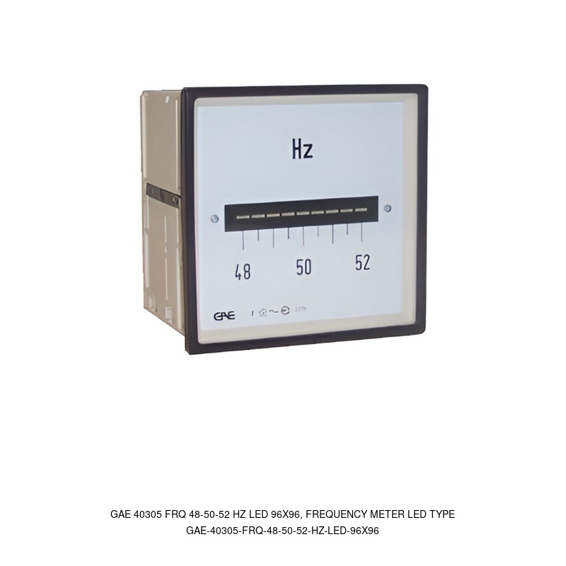 GAE GAE 40305 FRQ 48-50-52 HZ LED 96X96, FREQUENCY METER LED TYPE