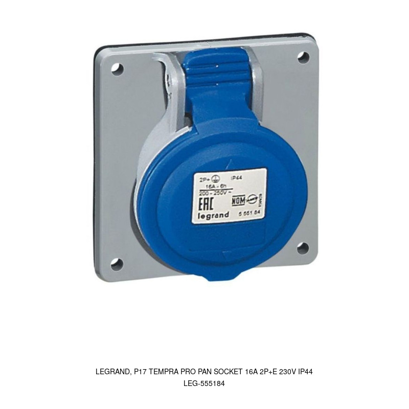 Legrand LEGRAND, P17 TEMPRA PRO PANEL SOCKET 16A 2P+E 230V IP44
