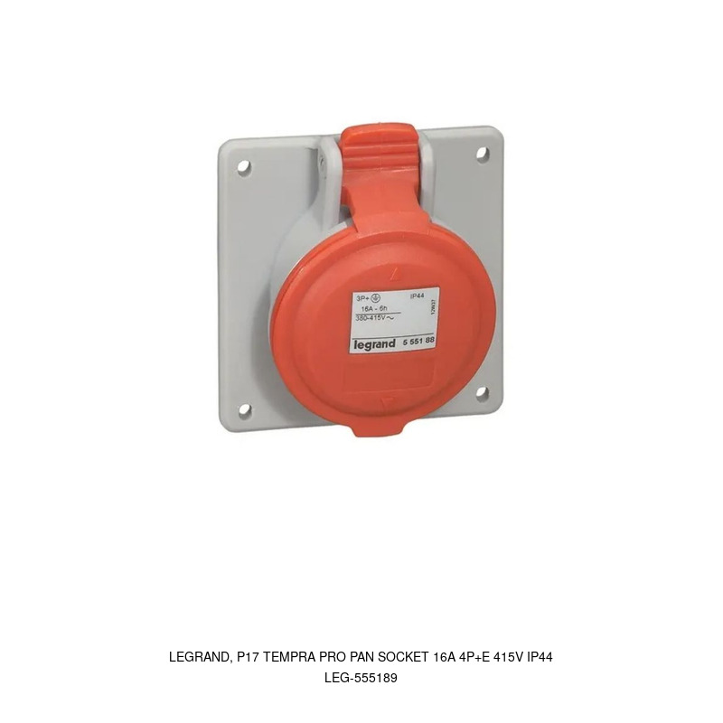 Legrand LEGRAND, P17 TEMPRA PRO PANEL SOCKET 16A 4P+E 415V IP44
