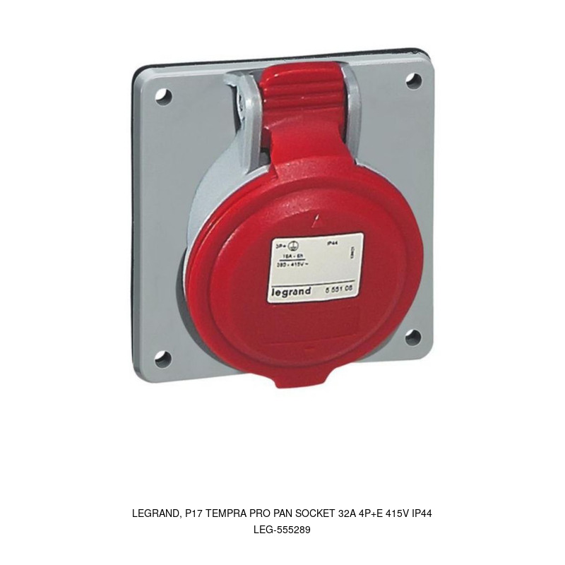 Legrand LEGRAND, P17 TEMPRA PRO PANEL SOCKET 32A 4P+E 415V IP44