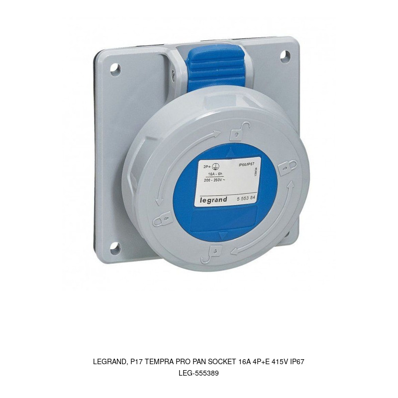 Legrand LEGRAND, P17 TEMPRA PRO PANEL SOCKET 16A 4P+E 415V IP67