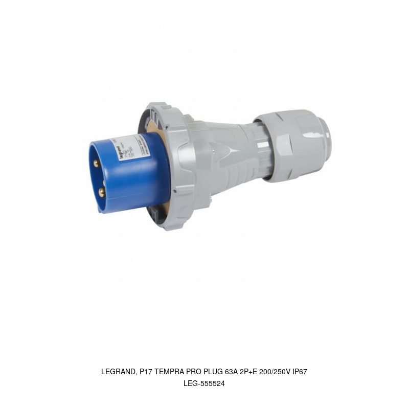 Legrand LEGRAND, P17 TEMPRA PRO PLUG 63A 2P+E 200/250V IP67