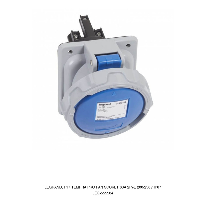 Legrand LEGRAND, P17 TEMPRA PRO PANEL SOCKET 63A 2P+E 200/250V IP67