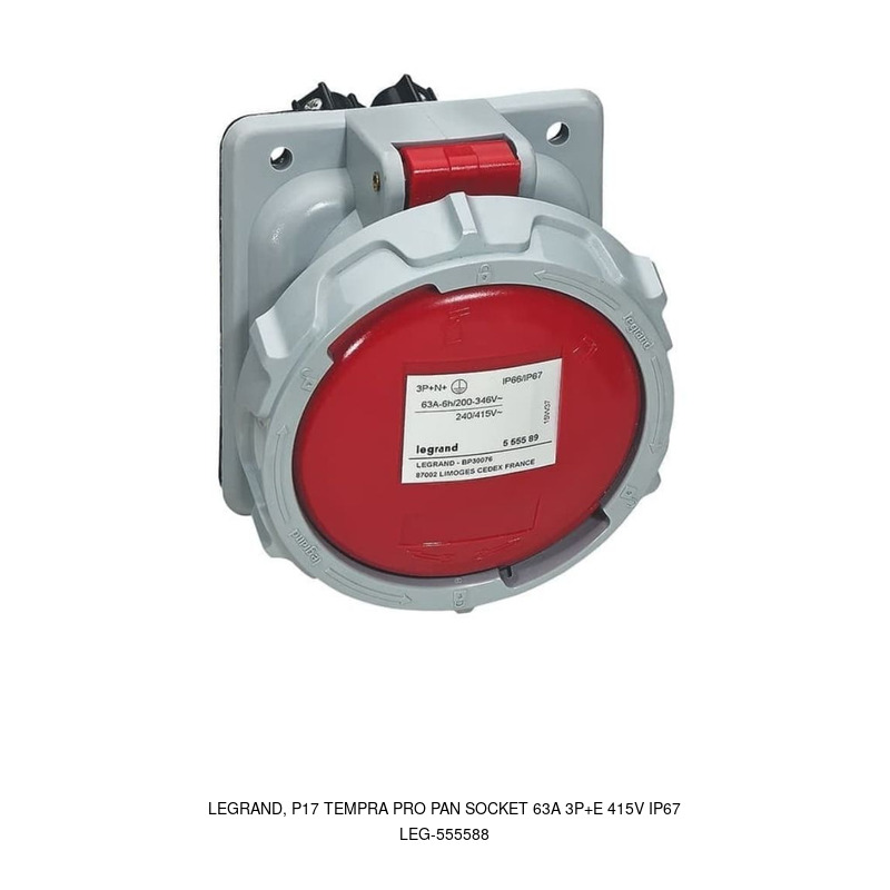 Legrand LEGRAND, P17 TEMPRA PRO PANEL SOCKET 63A 3P+E 415V IP67