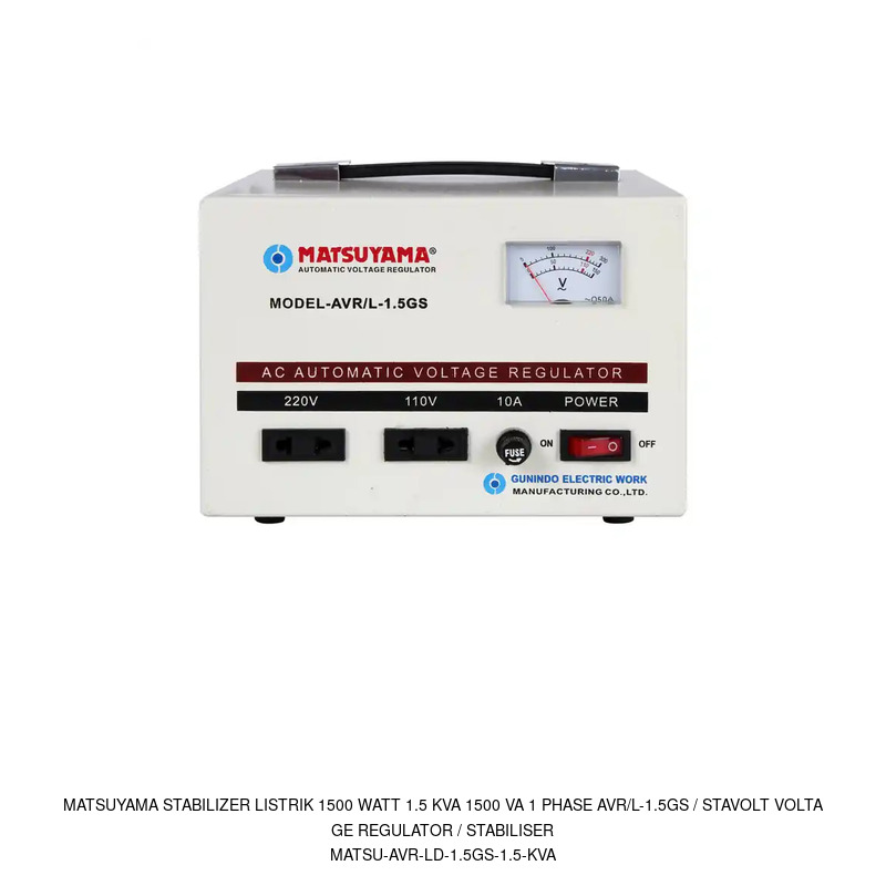 Matsuyama Matsuyama Stabilizer Listrik 1500 Watt 1.5 KVA 1500 VA 1 Phase AVR/L-1.5GS / Stavolt Voltage Regulator / Stabiliser