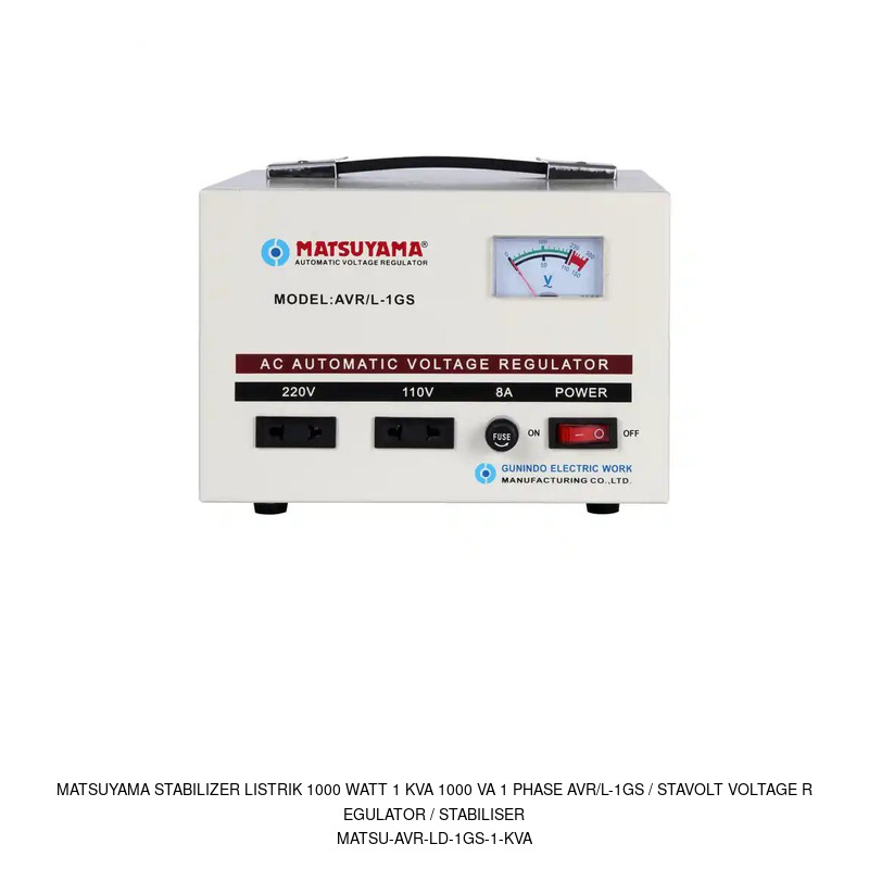 Matsuyama Matsuyama Stabilizer Listrik 1000 Watt 1 KVA 1000 VA 1 Phase AVR/L-1GS / Stavolt Voltage Regulator / Stabiliser