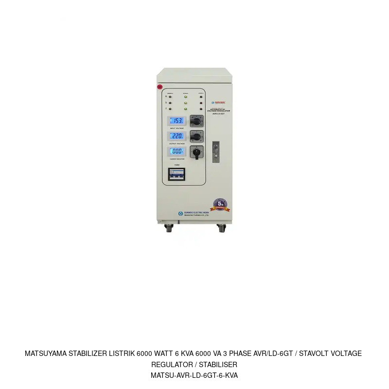 Matsuyama Matsuyama Stabilizer Listrik 6000 Watt 6 KVA 6000 VA 3 Phase AVR/LD-6GT / Stavolt Voltage Regulator / Stabiliser
