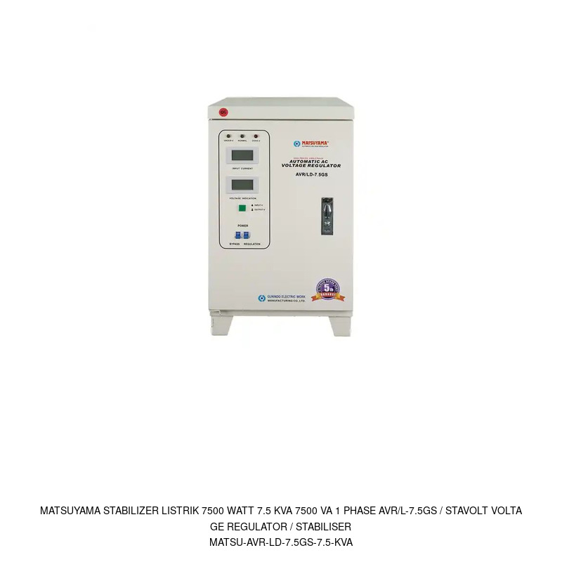 Matsuyama Matsuyama Stabilizer Listrik 7500 Watt 7.5 KVA 7500 VA 1 Phase AVR/L-7.5GS / Stavolt Voltage Regulator / Stabiliser