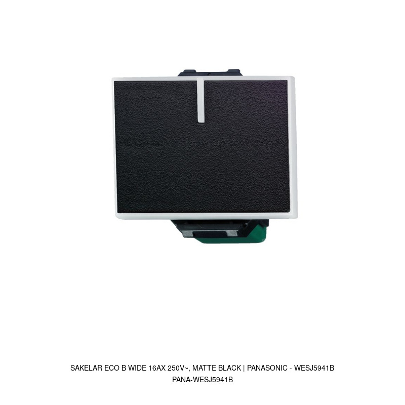 Panasonic Sakelar ECO B wide 16AX 250V~, Matte Black | Panasonic - WESJ5941B