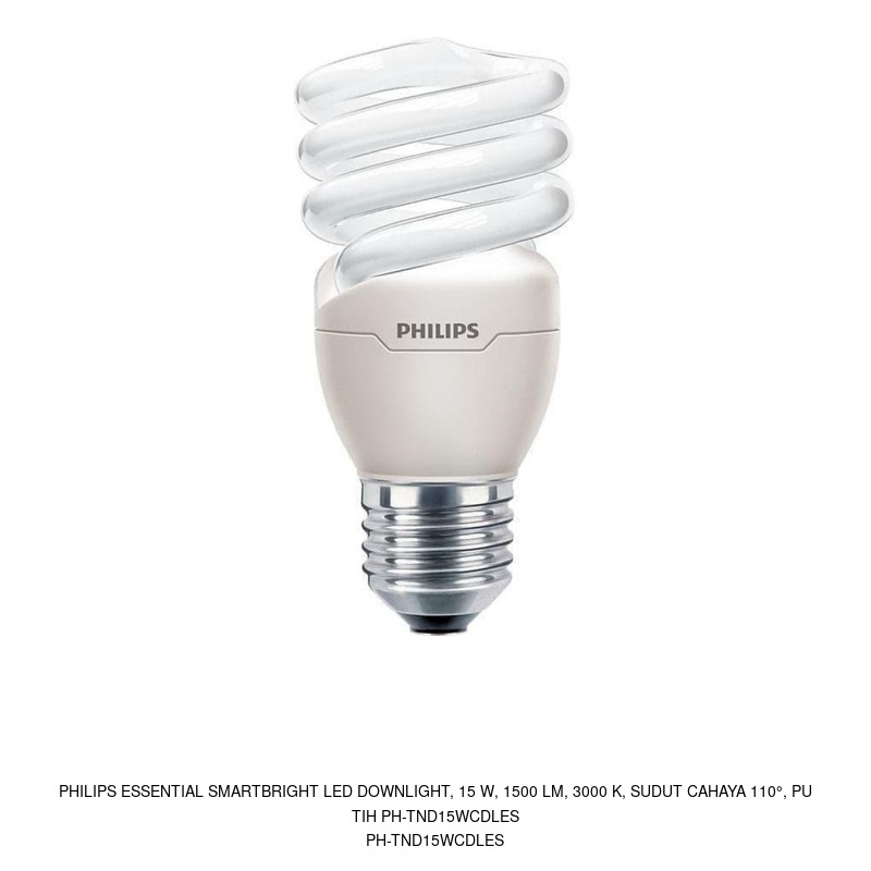 Philips Philips Essential SmartBright LED Downlight, 15 W, 1500 lm, 3000 K, Sudut cahaya 110°, Putih PH-TND15WCDLES