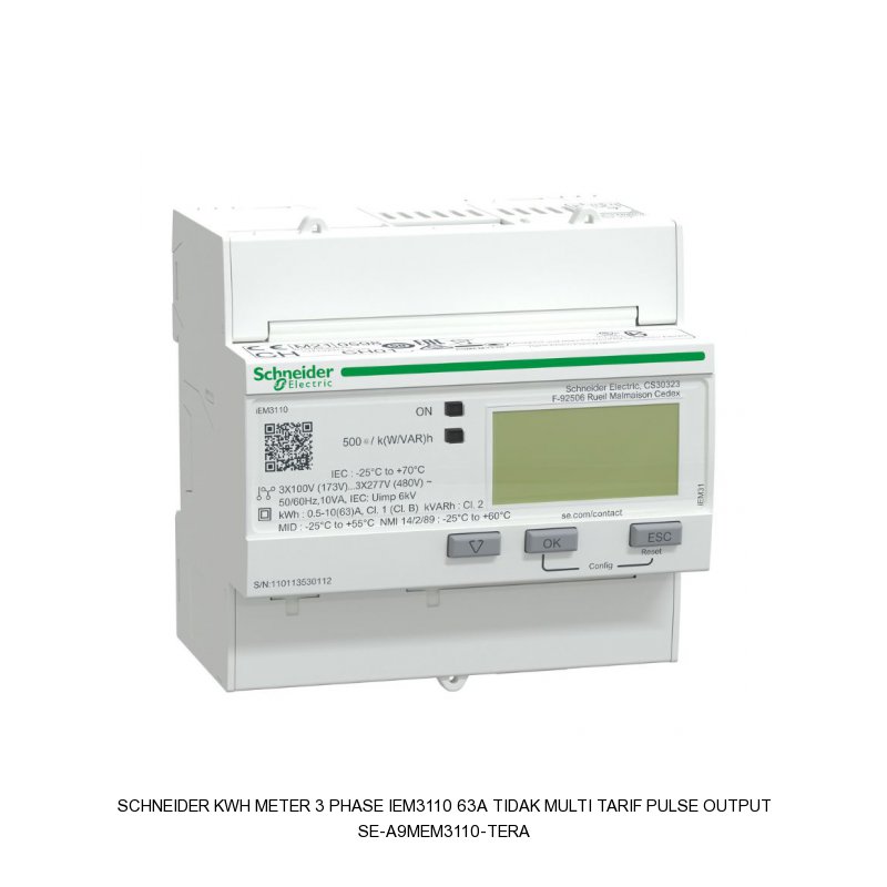 Schneider Electric KWH METER 3 PHASE IEM3110 63A TIDAK MULTI TARIF PULSE OUTPUT