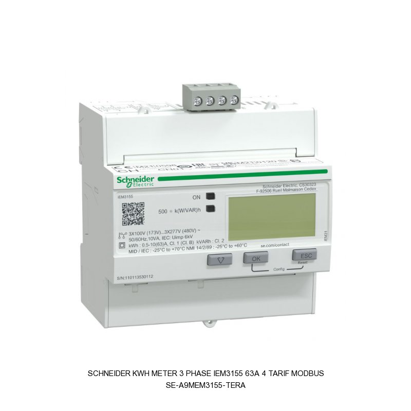 Schneider Electric KWH METER 3 PHASE IEM3155 63A 4 TARIF MODBUS