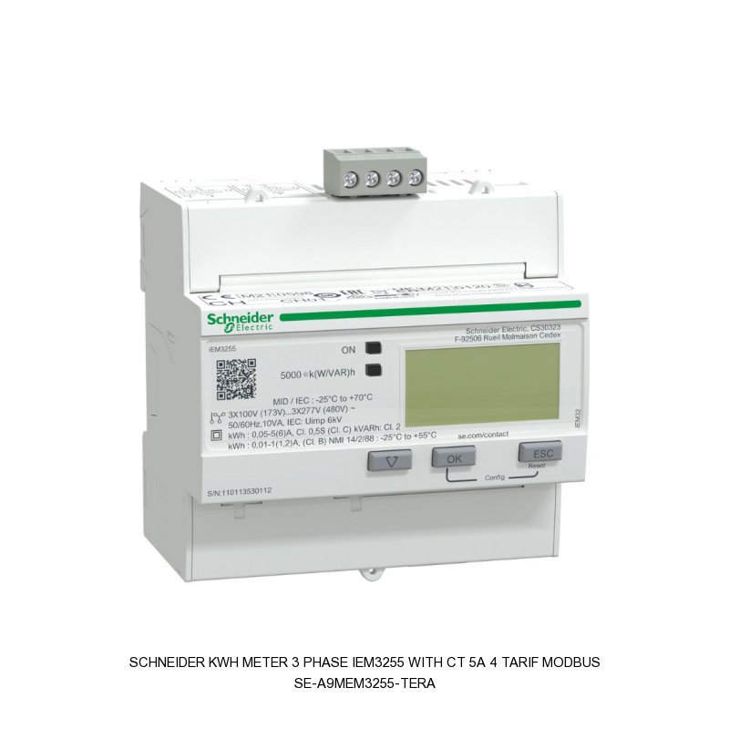 Schneider Electric KWH METER 3 PHASE IEM3255 WITH CT 5A 4 TARIF MODBUS