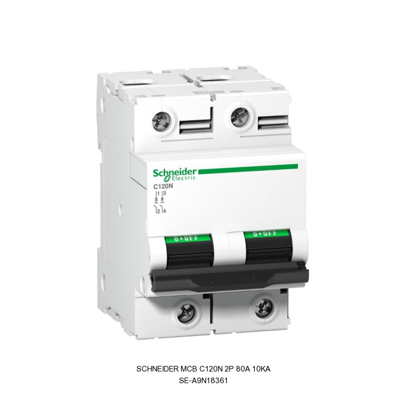Schneider Electric MCB C120N 2P 80A 10kA
