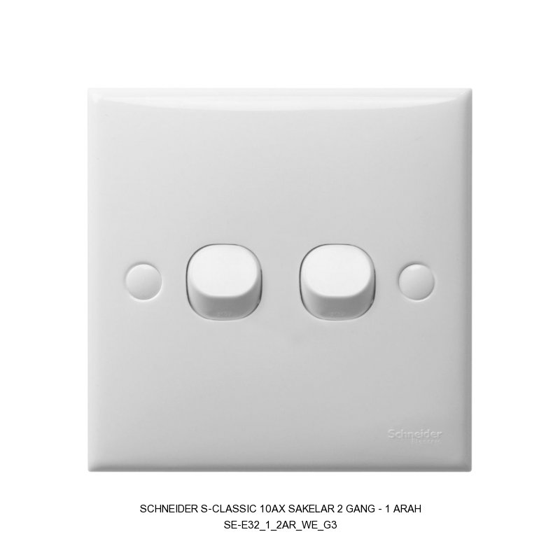 Schneider Electric S-CLASSIC 10AX SAKELAR 2 GANG - 1 ARAH