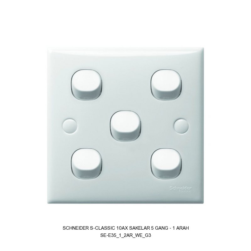 Schneider Electric S-CLASSIC 10AX SAKELAR 5 GANG - 1 ARAH