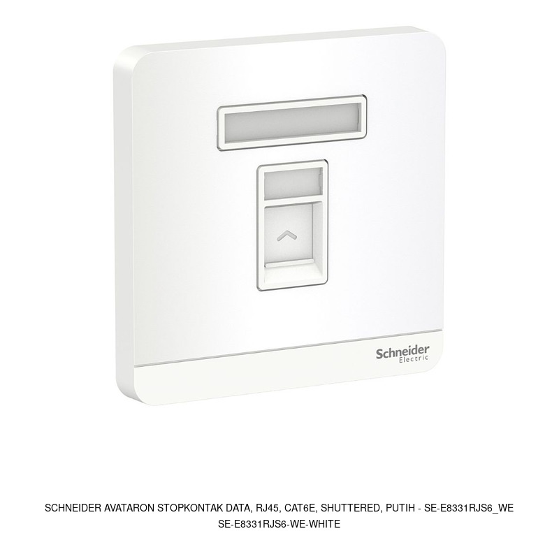 Schneider Electric AvatarOn Stopkontak data, RJ45, cat6e, shuttered, putih