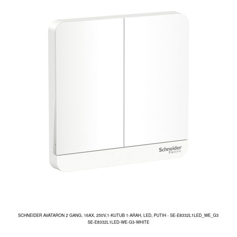 Schneider Electric AvatarOn 2 gang, 16AX, 250V,1-kutub 1-arah, LED, putih