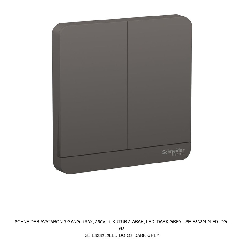 Schneider Electric AvatarOn 2 gang, 2-kutub 2-arah, dark grey