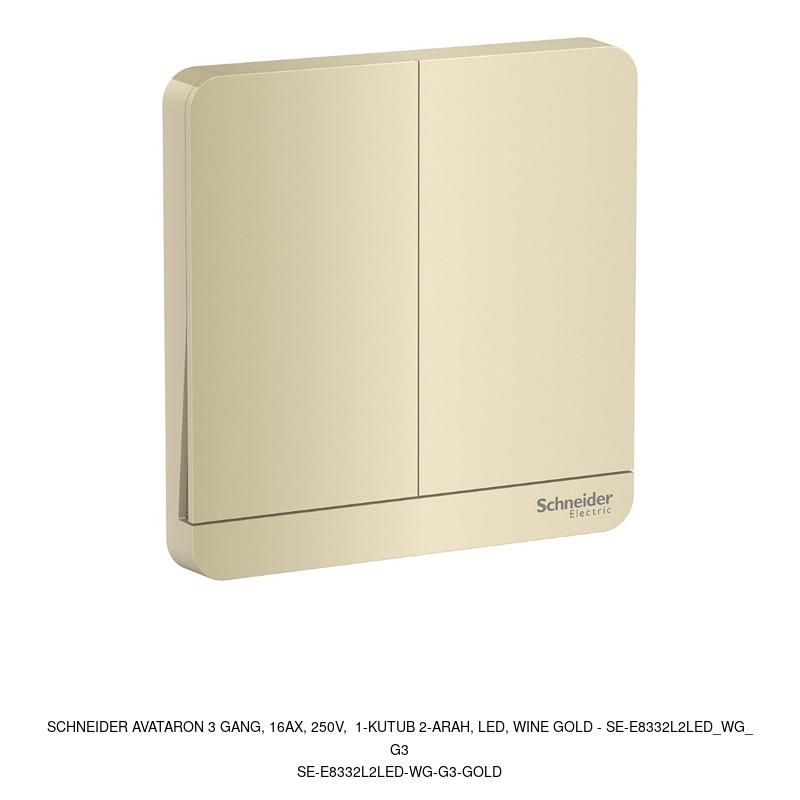 Schneider Electric AvatarOn 3 gang, 16AX, 250V, 1-kutub 2-arah, LED, wine gold