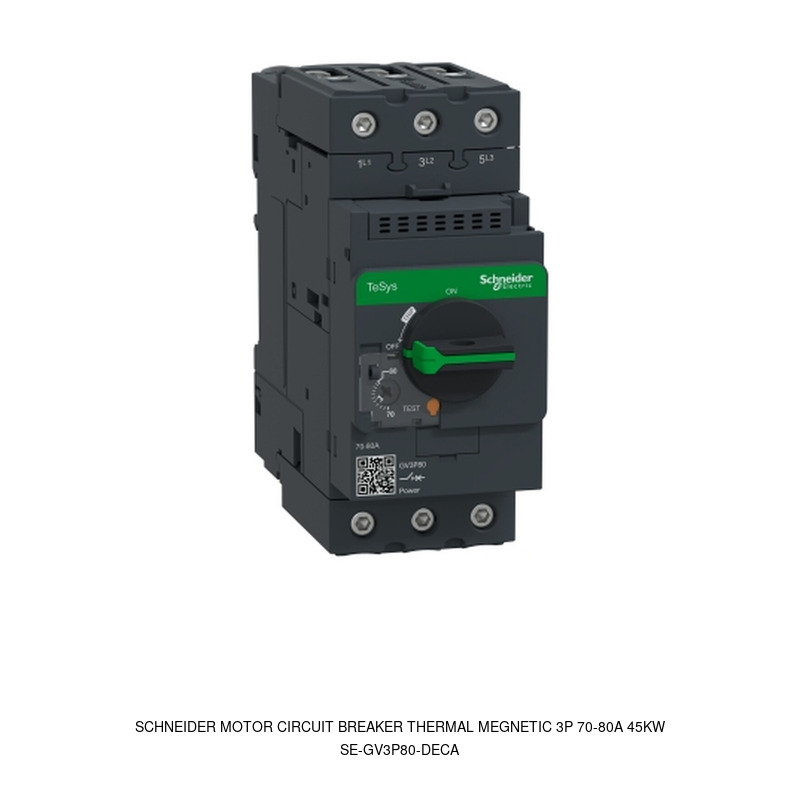 Schneider Electric Motor Circuit Breaker Thermal Megnetic 3P 70-80A 45kW