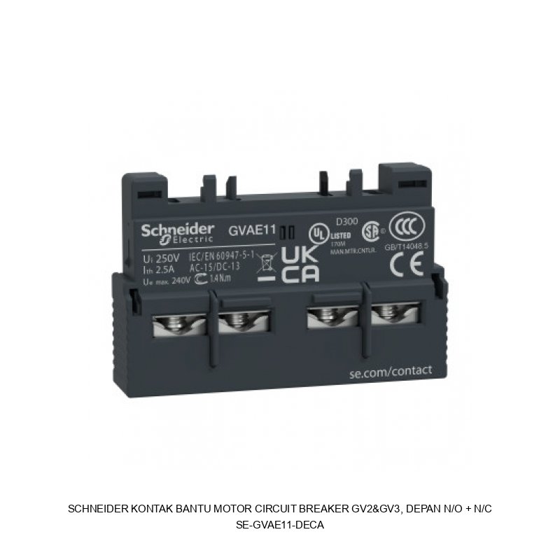 Schneider Electric Kontak Bantu Motor Circuit Breaker GV2&GV3, Depan N/O + N/C