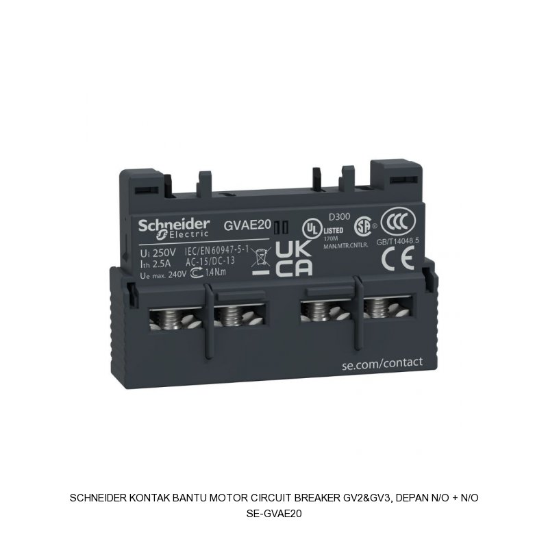 Schneider Electric Kontak Bantu Motor Circuit Breaker GV2&GV3, Depan N/O + N/O