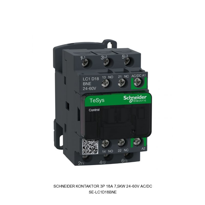 Schneider Electric Kontaktor 3P 18A 7,5kW 24-60V AC/DC